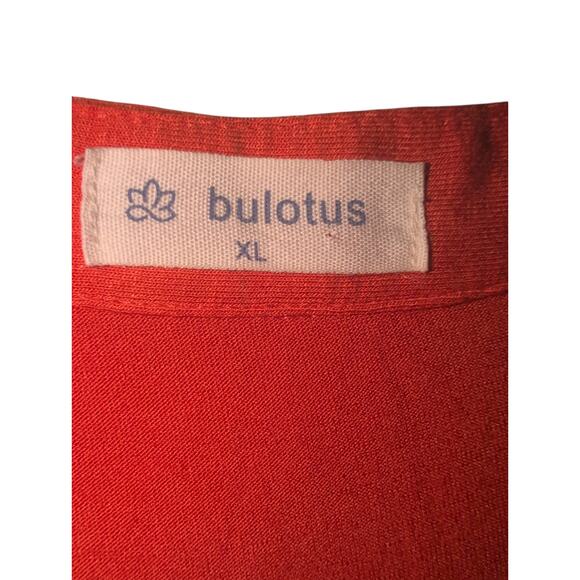 Bulotus Women’s Zip Front V-Neck Blouse Short Sleeve Work Casual Top Size XL - Picture 3 of 4